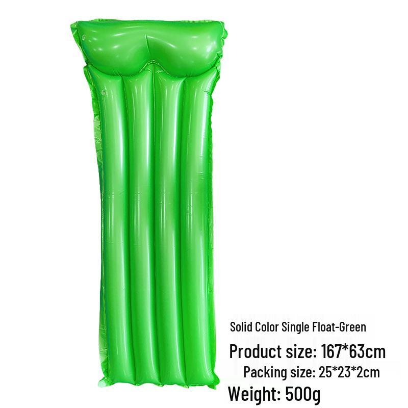 Portable Foldable PVC Striped Water Lounge Chair with Hanging Net - Single Inflatable Floating Bed