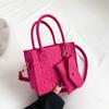 Set di borsetta versatile di nicchia con texture 2025: Semplice Borsa a Spalla e a Tracolla in Feltro per Mamma e Bambino