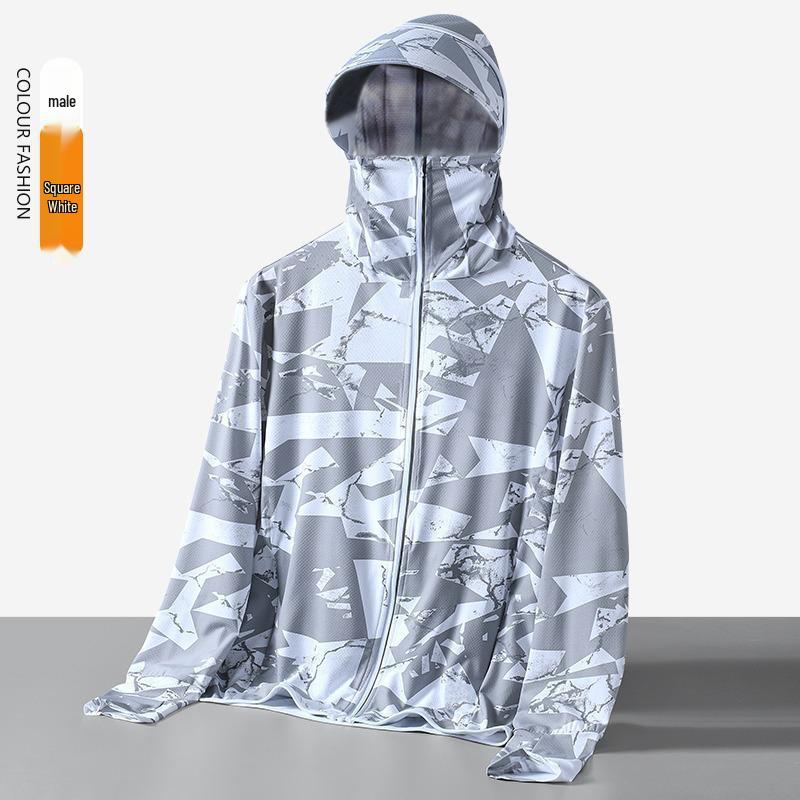 Herren Plus Size Eis-Seiden-Netz UV-Schutz Camouflage Sommerjacke