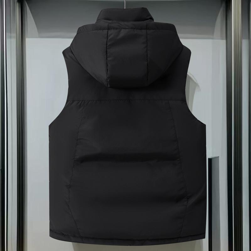 Fashion Men's Warm Vest Winter Sleeveless Jackets Hooded Plus Size Thick Man Man Coat