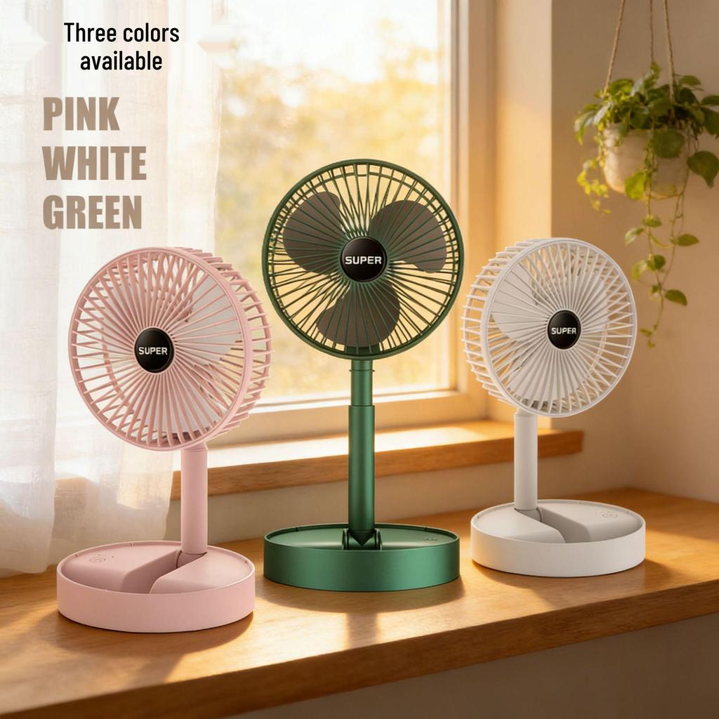 Portable Rechargeable Foldable Fan for Dorm, Desk, and Camping