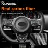 Real Hard Carbon Fiber For KIA Stinger 2018 2019 2020 2021 2022 2023 Car Steering Wheel Panel Cover Interior Trim Accessories.