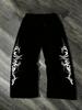Y2K Gothic Lace-up Wide Leg Sweatpants: Unisex, Loose & Slimming