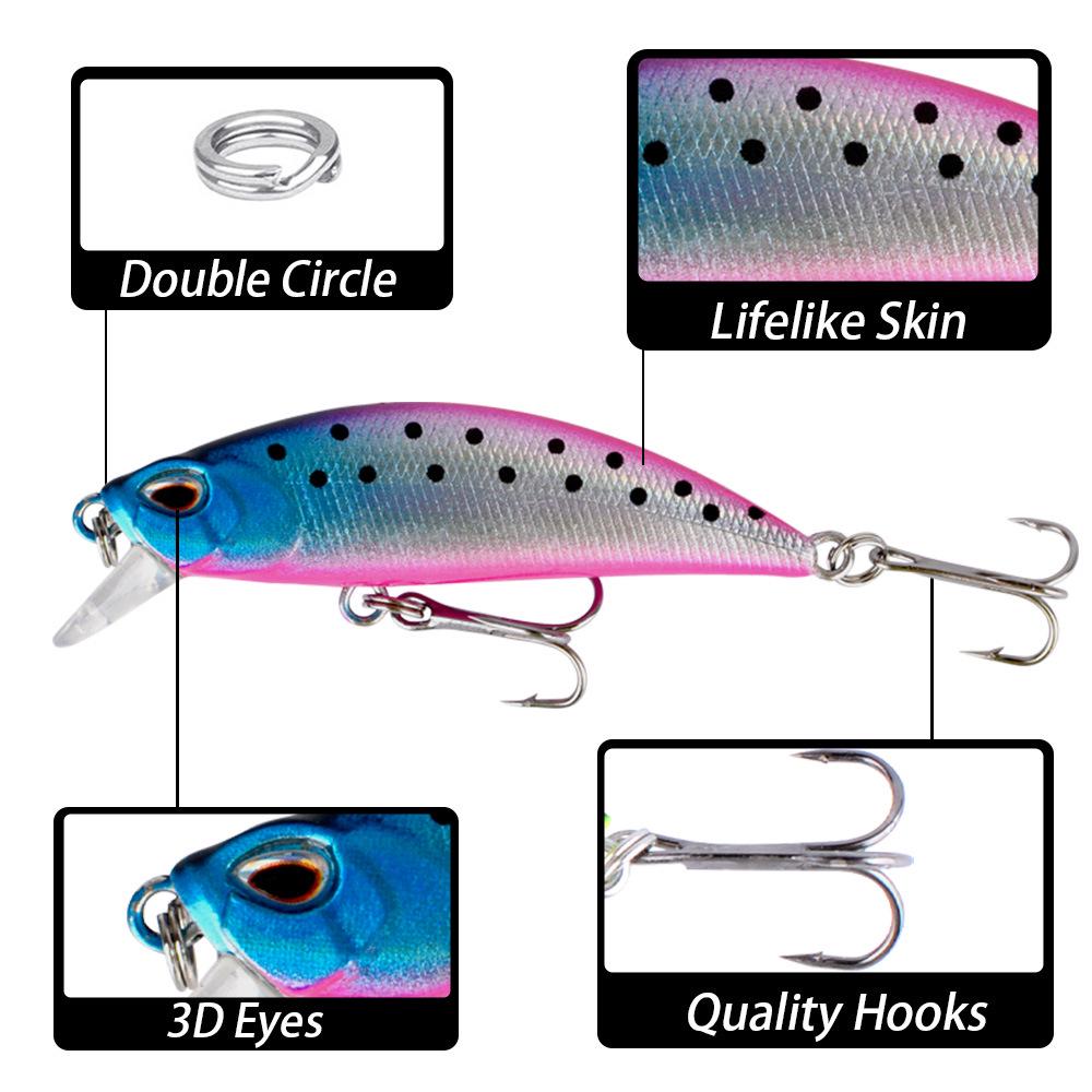5.5cm 5g Sinking Minnow Lure: Vibration Freshwater Bait for Asp and Bass