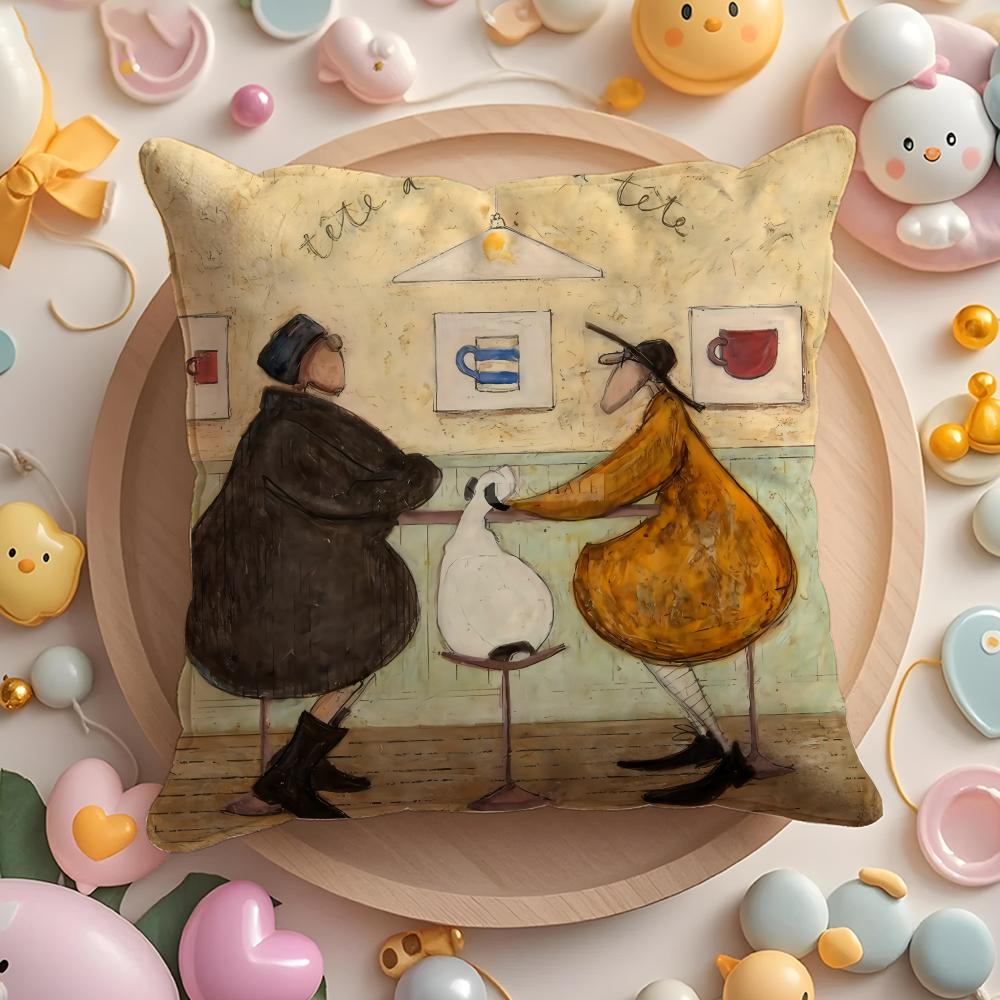 Cartoon SSam TToft Pillow Case Soft Plush Fabric DoubleSided Printed Cushion Cover Warm Winter Sofa Pillow Case