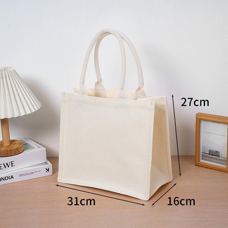 Muji Custom Logo Canvas Tote Bag - High Quality 3D Film Coated Cotton Bag
