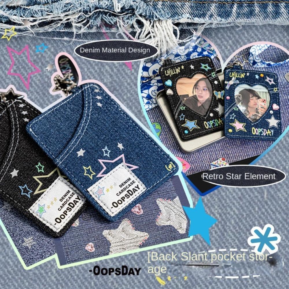 Star Denim Card Holder 3 Inch Card Storage Bag Cute Bag Pendant  Ladies