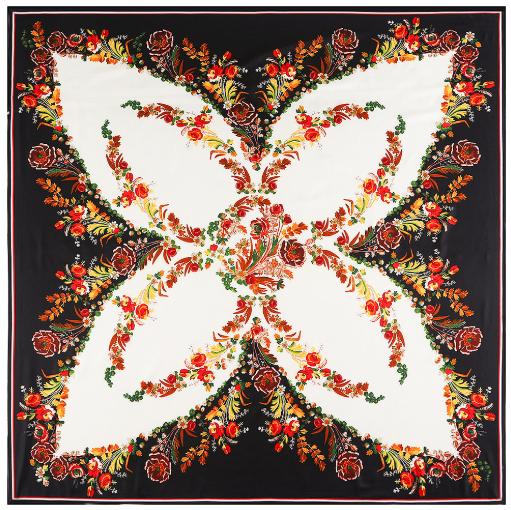 130*130cm Silk Bohemia Butterfly Peony Design Scarves Women Foulard Square Hijab Scarf Ladies Shawl Wrap Muffler Female Hijab