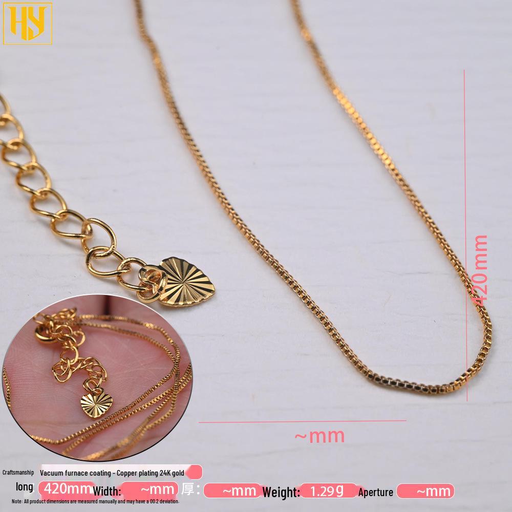 Copper-Plated 24K Gold Necklace with O-ring, Cuban, Beaded, Cross Chains & Vacuum Electroplated Jewelry Accessories