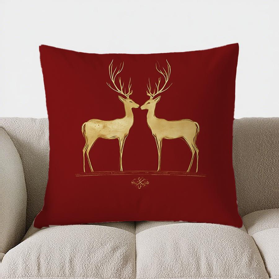 Weihnachtshaus mit Schneeflocken Kissenbezug Muster Kissenbezug Geeignet für Sofa Schlafzimmer Auto Kissenbezug