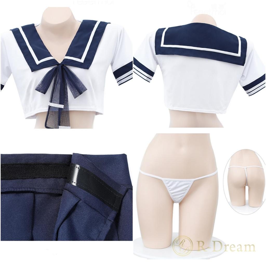 Sailor Suit Cosplay Large Size Uniform Sexy Costume XL XXXL JK Chubby Crossdressing Halloween Costume Extreme Pervert Erotic Sex Cute R2245 [R-Dream]