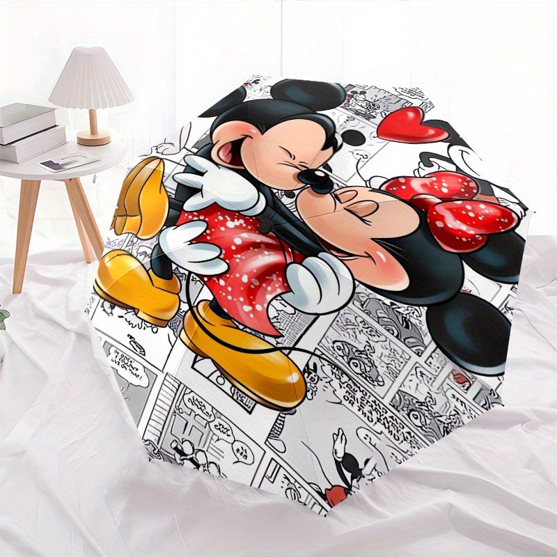 Mickey Mouse, Minnie Mouse Automatische Open- en Sluitparaplu 8 Spaken Winddicht Draagbare Opvouwbare Paraplu, Geschikt voor Casual en Zakelijke Uitjes