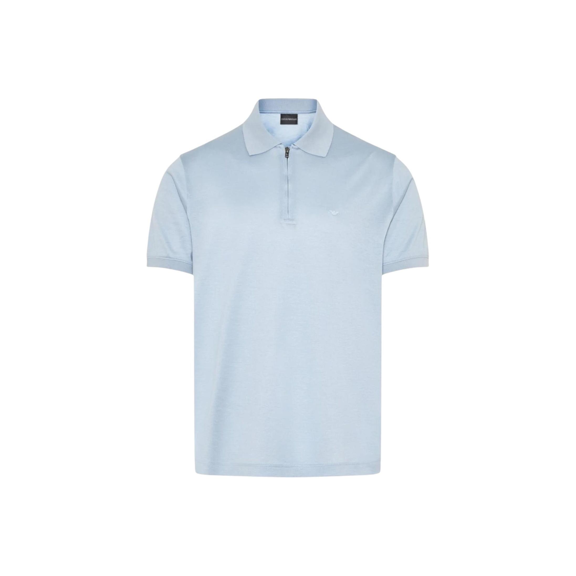 Emporio Armani Solid Color Logo Short Sleeve Polo Shirt Men tops EM001082-AF10017-U9378 M
