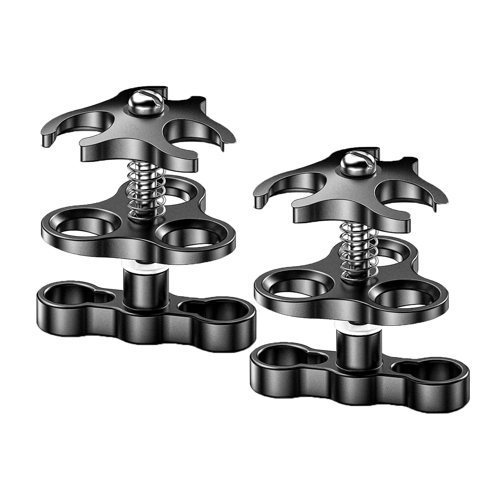 

Seafrogs Aluminum Ball Clamp Clip Adapter Bracket Holder with 3 Cutouts Design for Underwater Diving Lights 1 Mount, 360° (CP-3-2pcs)