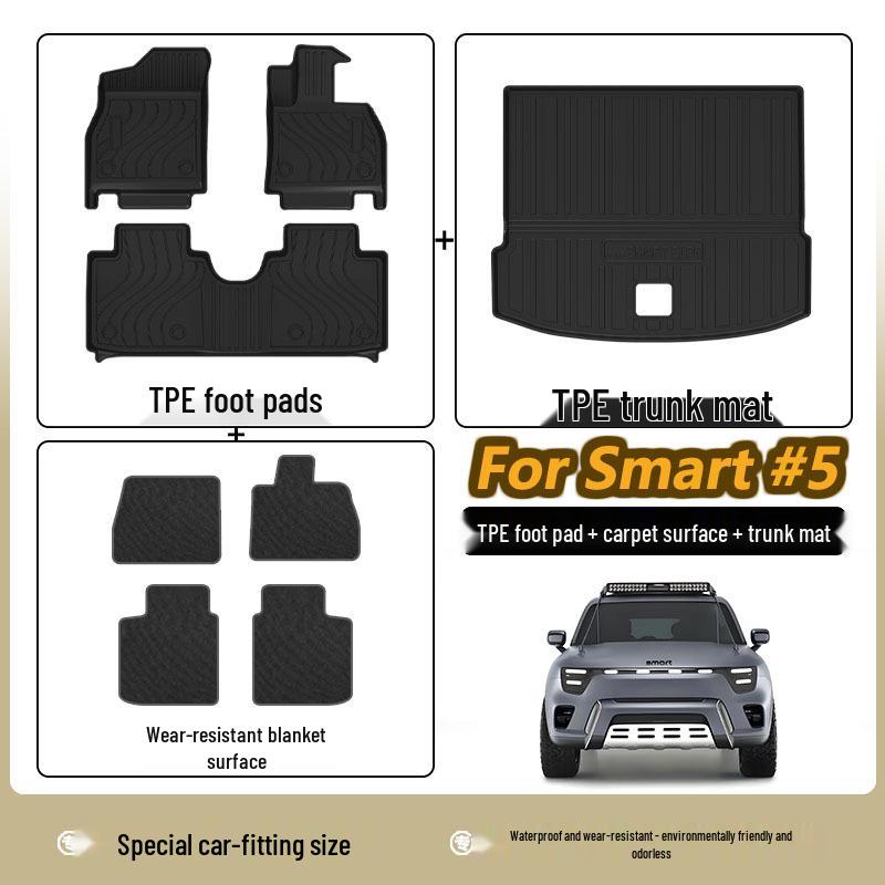 Smart #5 RHD Floor & Trunk Mats - TPE Interior Accessories for Mercedes.