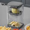 Einfacher Gemüseschneider Pommes Frites Schneider, mit sichtbarer Box großer Kapazität, Edelstahlklingen Handheld Schneider Schnelles Schneidwerkzeug, für die Küche