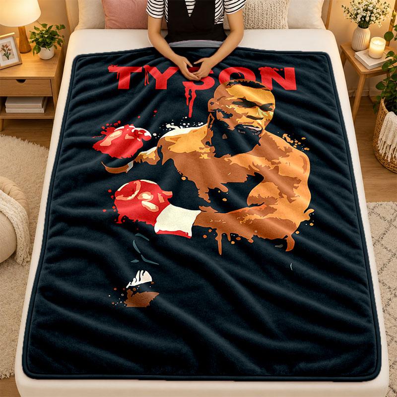 Flannel BlanketMike Tyson Warm Soft Throw Blanket for Indoor Sofa Bed Living Room Use