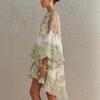 Women's Printed Ruffle Mini Dress Short Sleeve Loose Vacation Summer Casual Dress