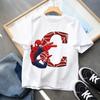 2026  New Children's Spider Man Cartoon Letter Printed T-shirt Cotton T-shirt Boys' Short Sleeved Top Children's Clothing