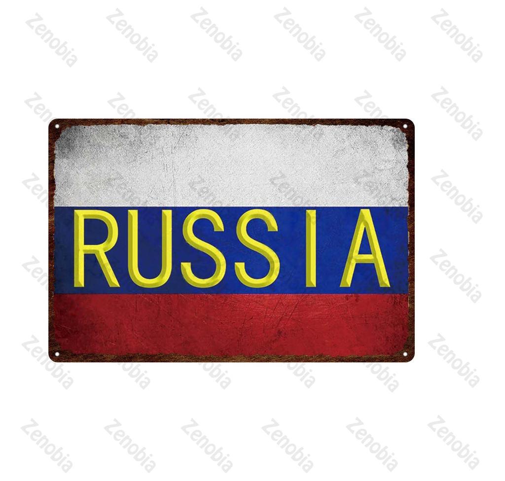 20X30Cm National Germany Netherlands Austria Russia Metal Sign Tin Sign City Travel Souvenir Wall Sticker Pub Home Decoration