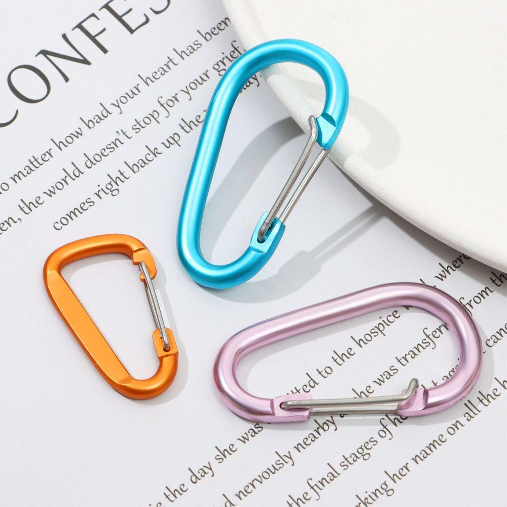 Equipment Multicolor Aluminium Climbing Button Buckle Keychain Camping Hiking Hook Alloy Carabiner