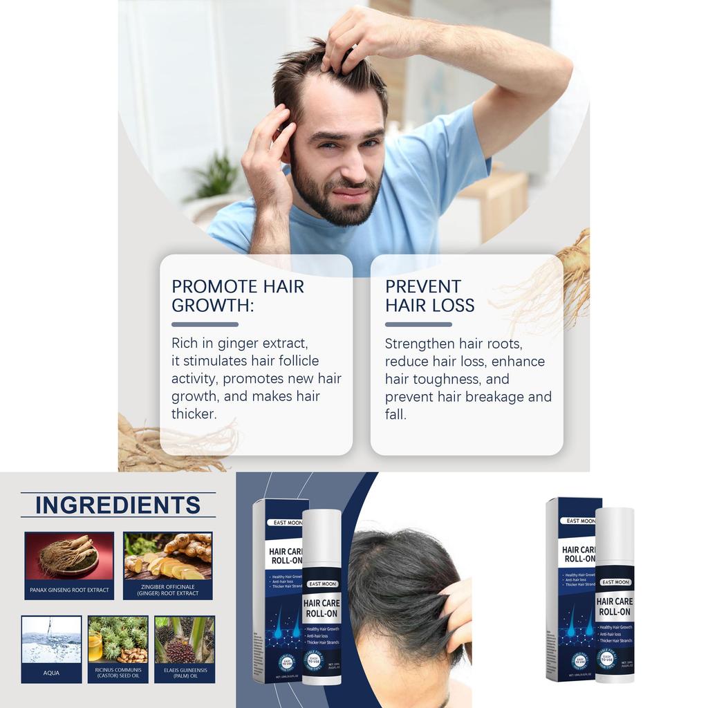 East Moon Scalp Roller Essence Nourishing Treatment For Thinning Hair Enhances Hair Density