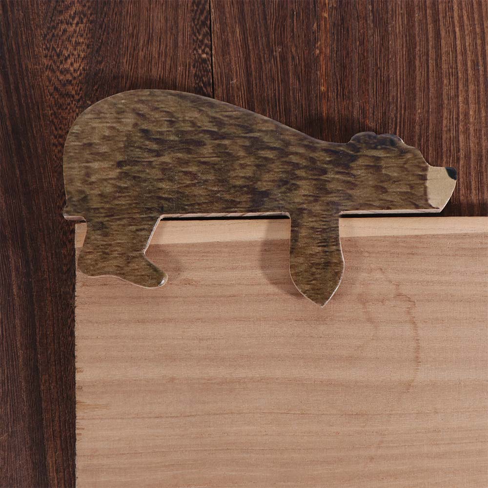 2pcs Craft Wooden Bear Door Frame Funny Cartoon Door Corner Pendant Handmade Cute Animal Door Sign Props