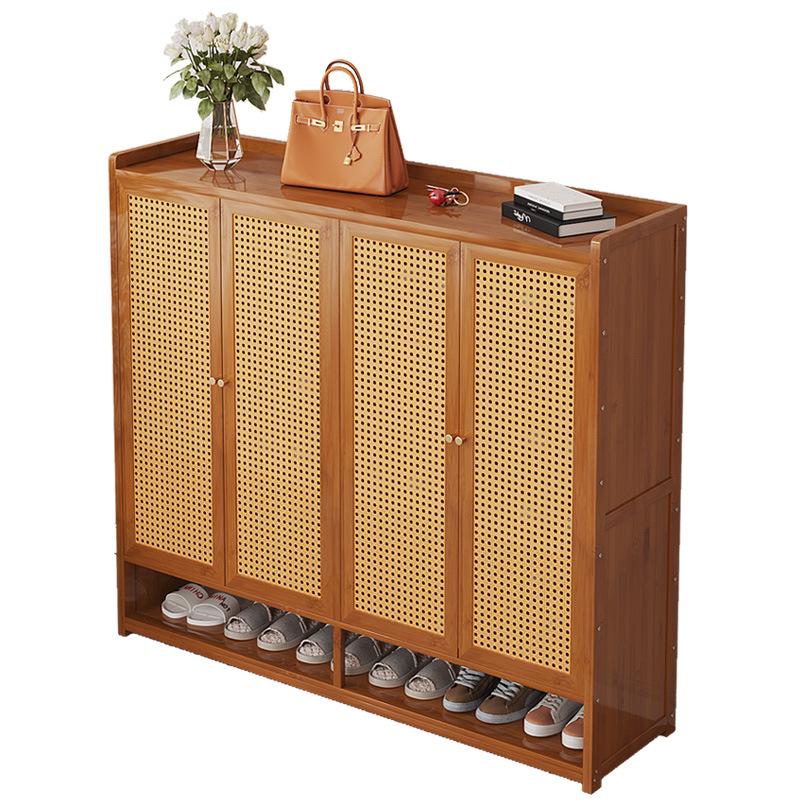 Japanese Rattan Dustproof Shoe Cabinet - Compact, Large-Capacity Entryway Storage Rack