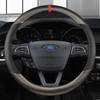 Car Carbon Fiber+ Leather 37-38CM Car Steering Wheel Cover Anti-slip for Ford Focus 2 3 MK1 MK2 MK3 Auto Interior Accessories