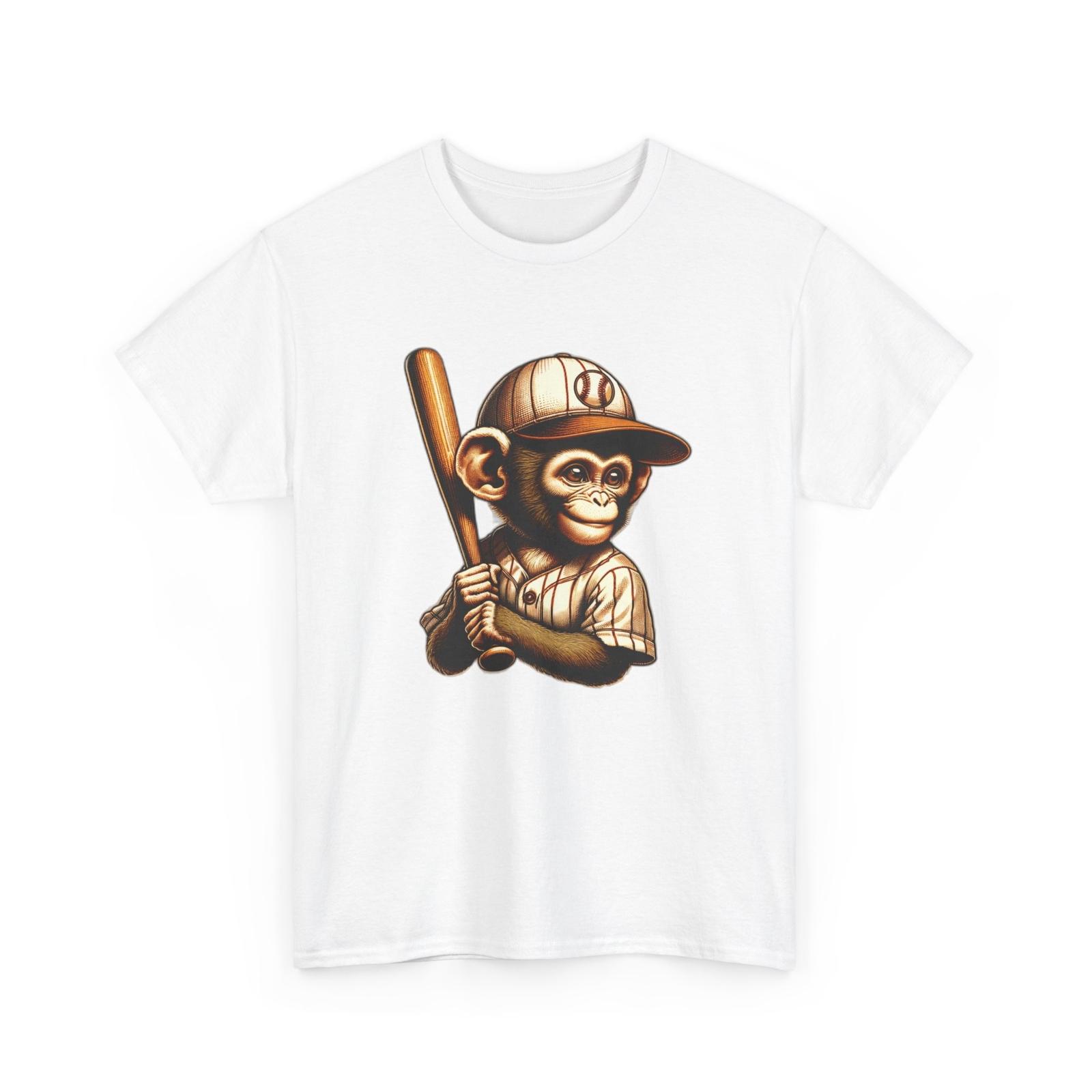 

Unisex Adult T Shirt Cute Monkey Baseball Player Animal Zoo Gift Sports Chimp 5XL різнокольоровий
