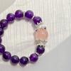 12Mm High Quality Natural Royal Grape Purple Amethyst Madagascar Powder Crystal Bracelet Bracelet