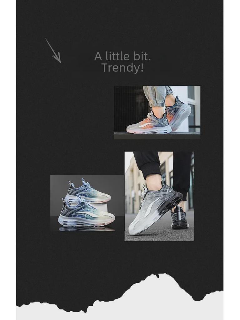 Men's Winter Double-Layer Air Cushion Shock-Absorbing Rotating Button Running Shoes - Trendy All-Match Casual Sports Footwear