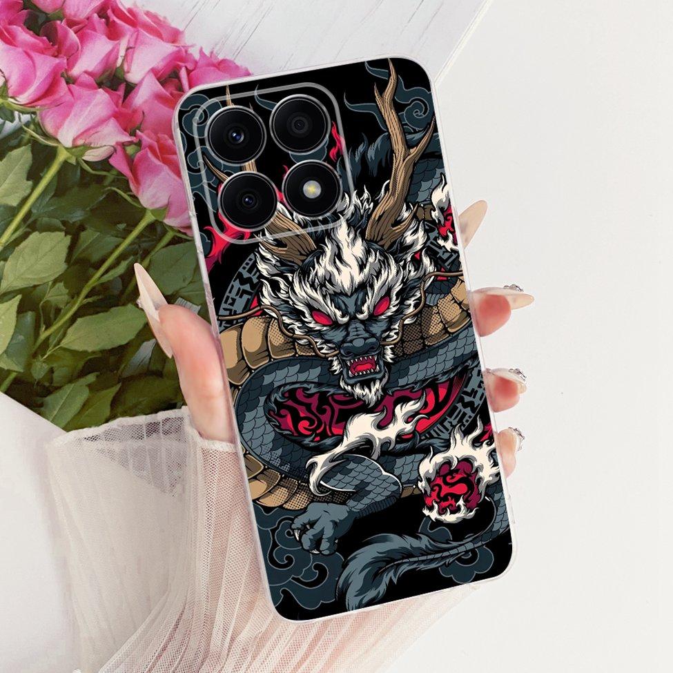 For Honor X8a 4G Case Transparent Cute Cat Fashion Butterfly Funny Painted Casing CRT-LX1 CRT-LX2 CRT-LX3