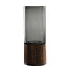 Minimalist Wooden Glass Vase for Hydroponic Plants Nordic Style Glass Vase Tabletop Floral Arrangement Home Decoration