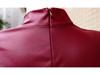 2022 Women's Faux Leather Stand-up Collar Pleated Bodycon Dress - European & American Fashion