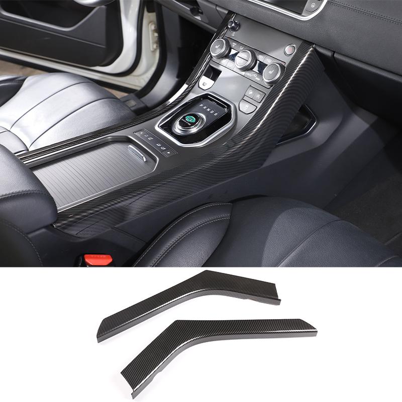 For Land Rover Range Rover Evoque 2011-2018 Car Carbon Fiber Interior Gear Shift Console Decoration Cover Stickers Accessories