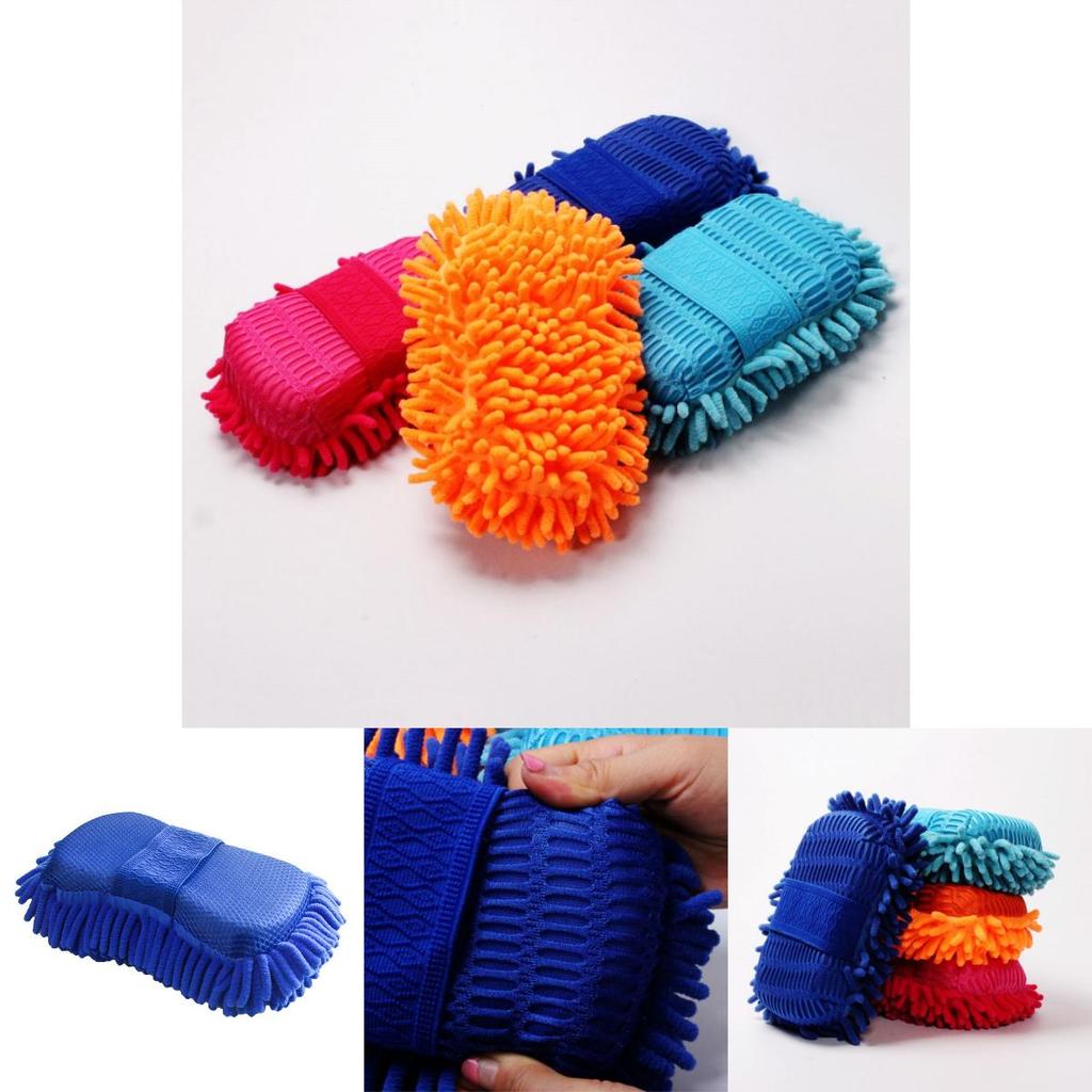 Premium Ultra Soft Microfiber Chenille Car Wash Sponge For Effortless Cleaning And Waxing