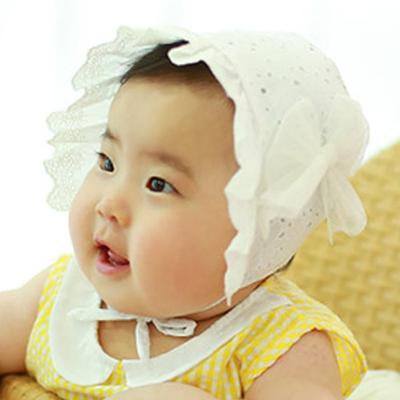 Monsieur Unisex Paisel Ribbon Bonnet, 46cm, White, Popular Baby Clothes In Korea
