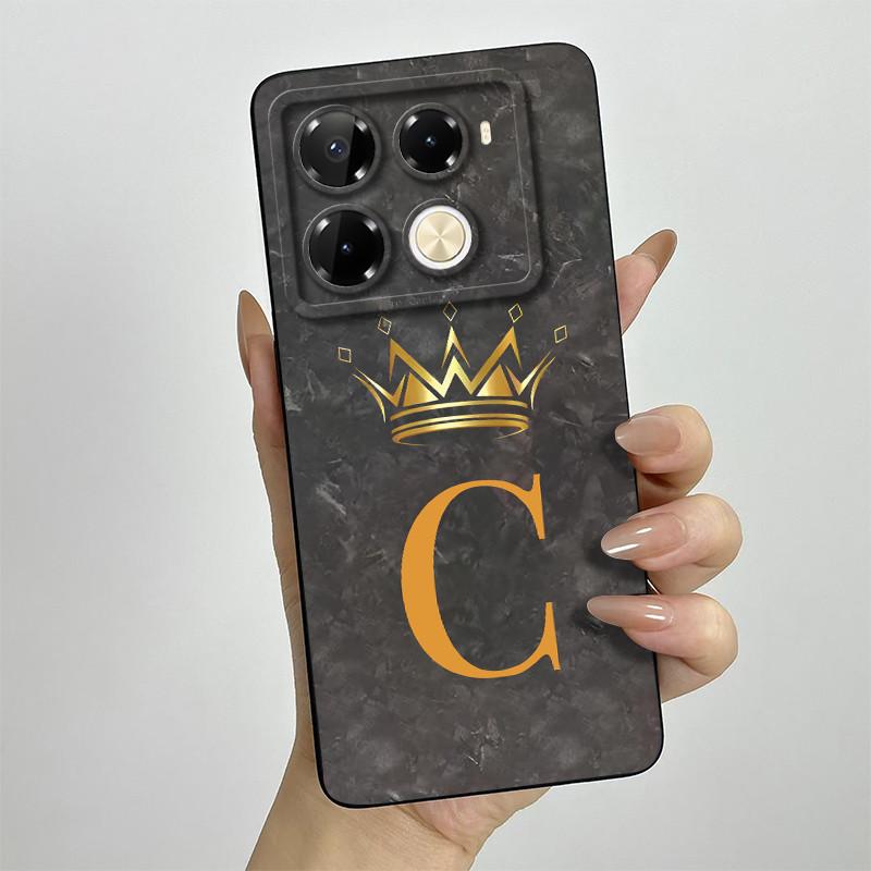 Phone Case For Infinix Note 40 4G X6853 Note 40 Pro Plus X6851B 40 Pro 4G X6850 5G X6851 Fashion Letters Matte Soft Cover Funda