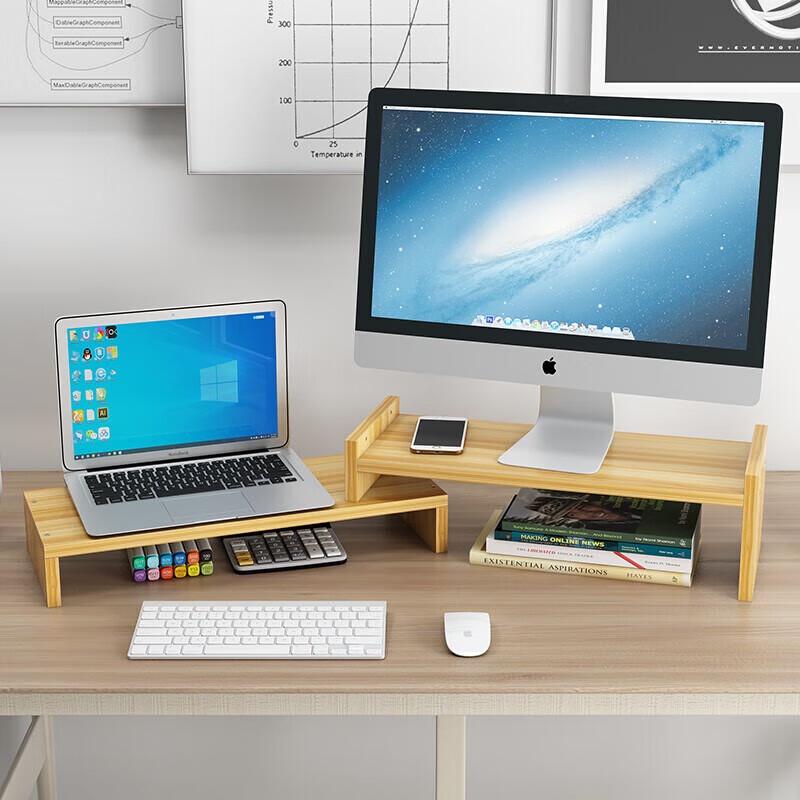 JZ08 Cherry Wood Dual Monitor Riser