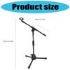 Portable Low Profile Microphone Stand For Guitar Erhu With Adjustable Boom Arm And Stable Base Design Black