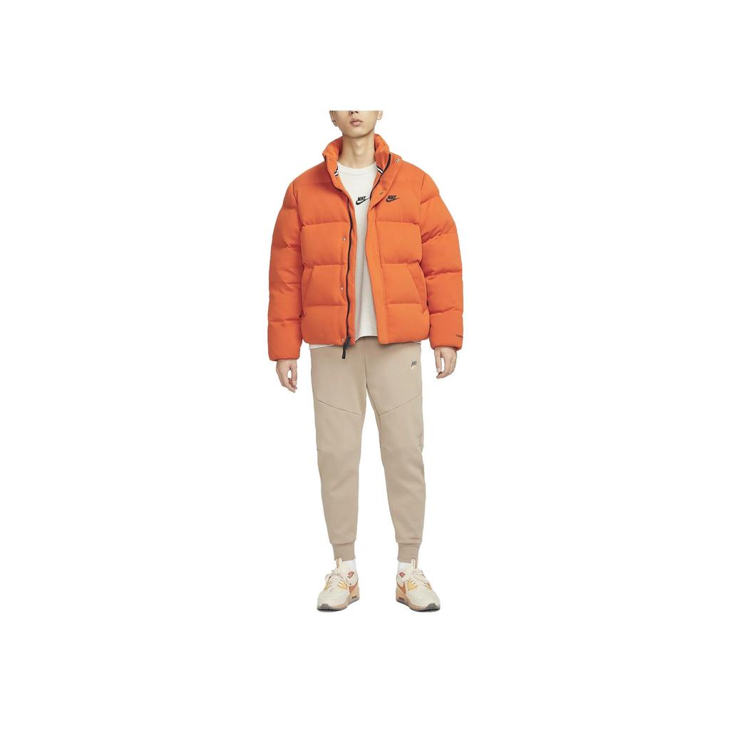 Nike Logo Full-Zip Stand Collar Long Sleeve Jacket Men Jackets Orange FB7855-893