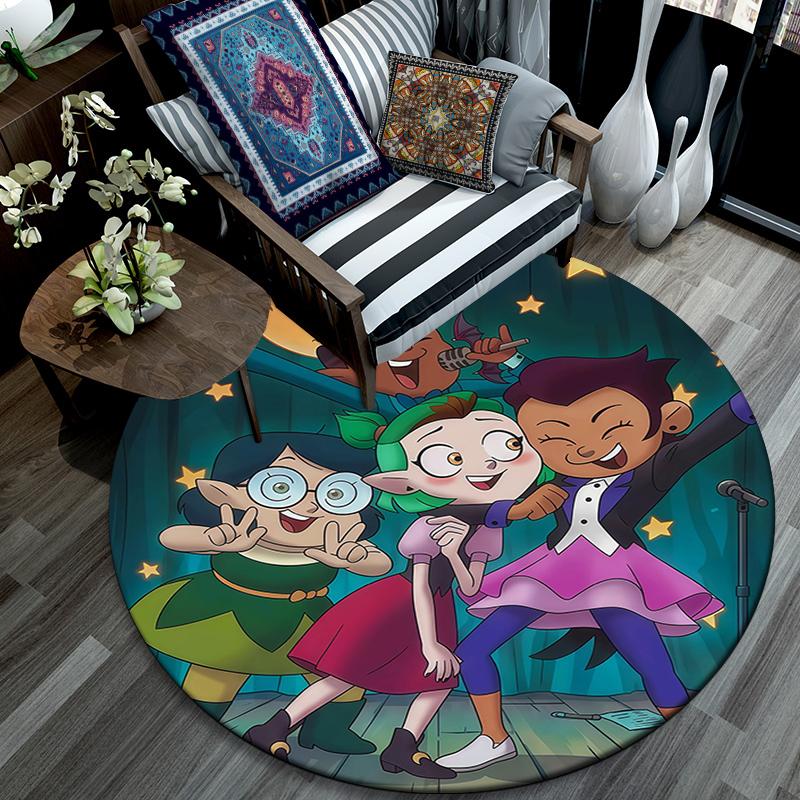 The Owl House pattern round rug,Carpet Rug for Living Room Bedroom Playroom ,Non-slip Floor Mat,Holiday Gifts and Birthday Gifts.