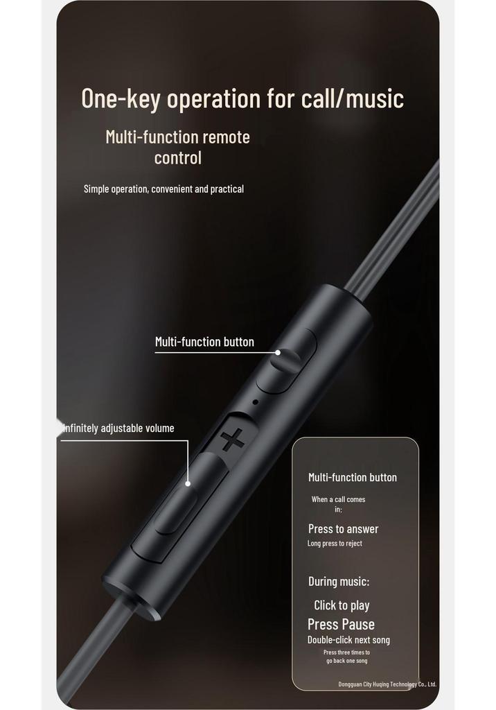 Wired Noise-Cancelling In-Ear Headphones with Type-C Interface - High-Quality Sound & Heavy Bass for Gaming and Music on Phones & Tablets