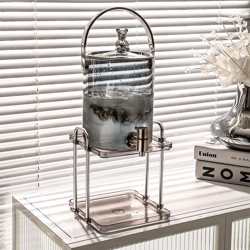 

Light Luxury Glass Cold Water Pitcher & Faucet Bucket Set