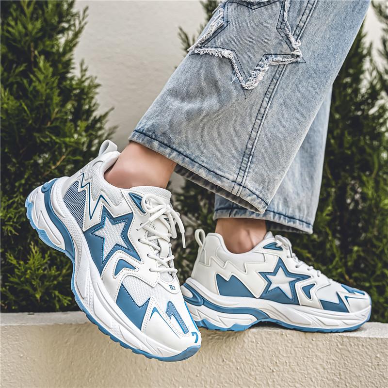 Fashion Autumn Men Casual Sneakers Stars  Vintage Shoes Tennis Running Sneakers Breathable Lace Up Sports Shoes For Male 39-44