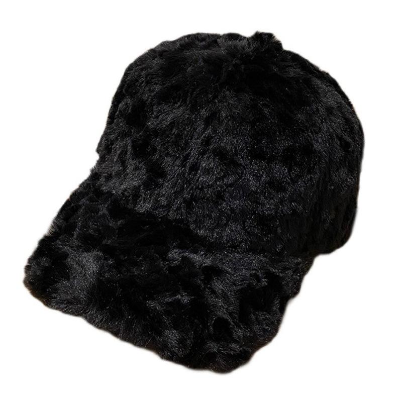 Plüsch-Baseballkappe Damen Herbst und Winter Gesicht klein warm Lammwollmütze vielseitig lässig Studentenmütze