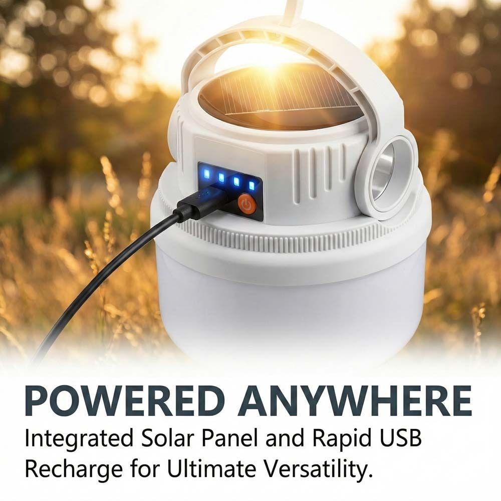 Waterproof Solar Camping Lights USB Rechargeable Rechargeable Light Emergency Use