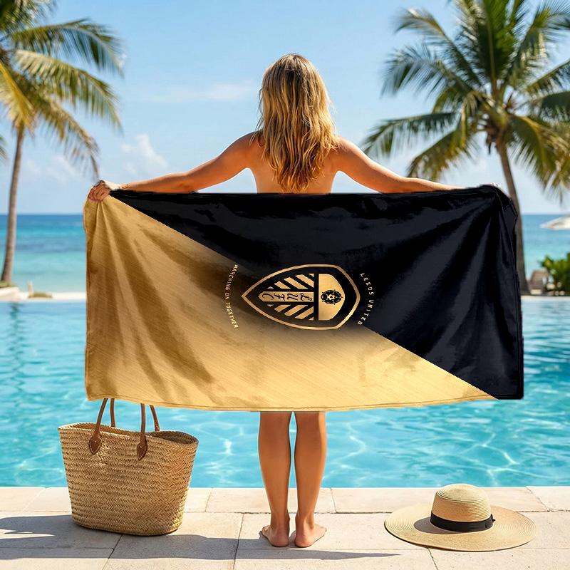 Asciugamano da Spiaggia Leeds United Football Morbido Microfibra Asciugamano Estivo Asciugatura Rapida Assorbente per Spiaggia Piscina Viaggio