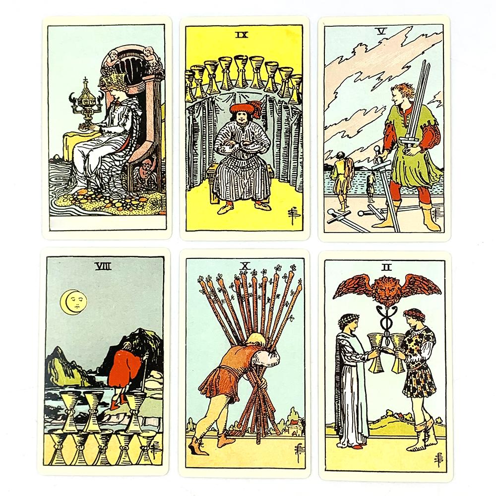 Russian Edition Tarot Cards Fate Divination Edition Playing Games With Guidebook For Beginners,Entertainment Gathering Game Tool